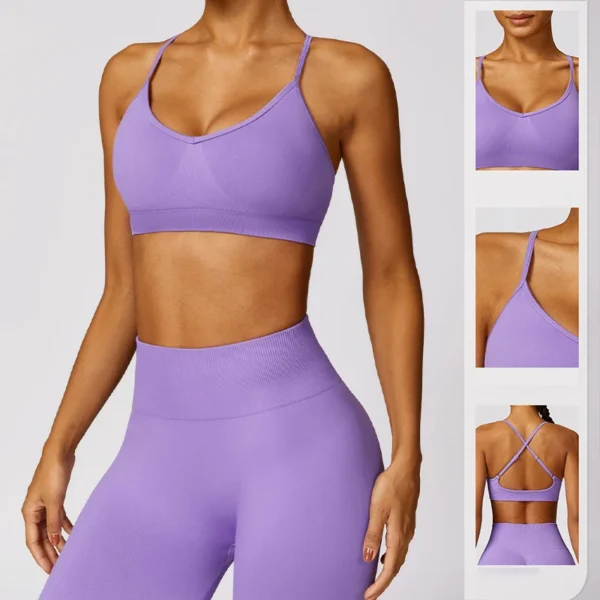 Seamless Workout Bra Gym Top Women Breathable Sports Crop Top Yoga Bra Fitness Running Brassiere Quick-Dry Sportswear Female - Image 2