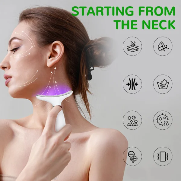 7 colour light neck instrument, face and neck whole body beauty massage, three gears 7 modes with screen display - Image 2