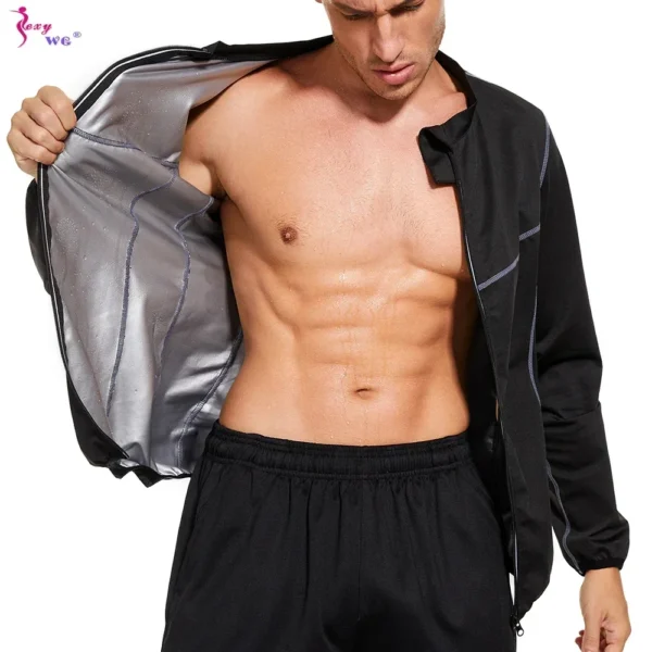 Weight Loss Jacket Men Sauna Sweat Body Shaper Slimming Long Sleeves Fitness Workout Fat Burning