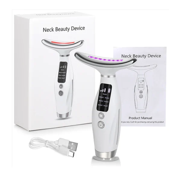 7 colour light neck instrument, face and neck whole body beauty massage, three gears 7 modes with screen display